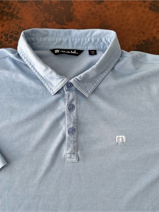 Travis Mathew Other - Travis Mathew Golf Polo Men XXL Blue Wash Pima Cotton Performance Stretch Shirt